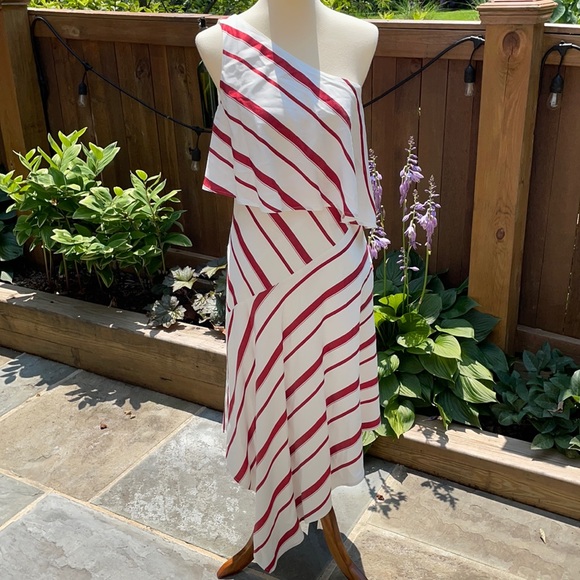 Banana Republic Striped Asymmetric Dress - Picture 5 of 15